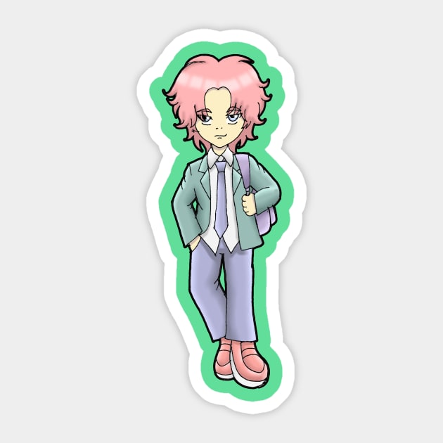 CHIBI ANIME COOL BOY SCHOOL UNIFORM Sticker by MIZART